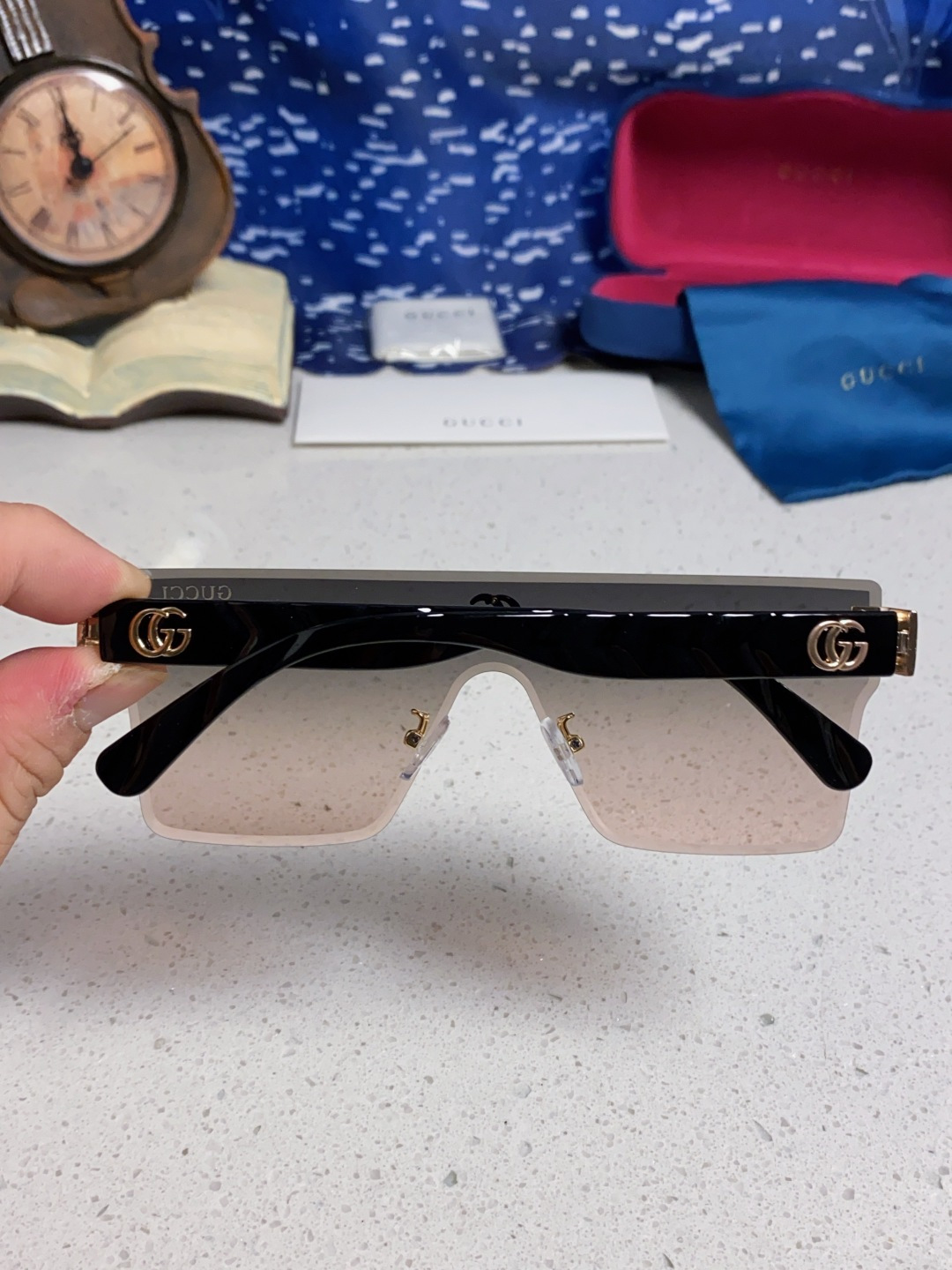 Gucci古奇 2025款欧美时尚女士方框遮脸连体太阳眼欧洲站网红护目防紫外线墨镜