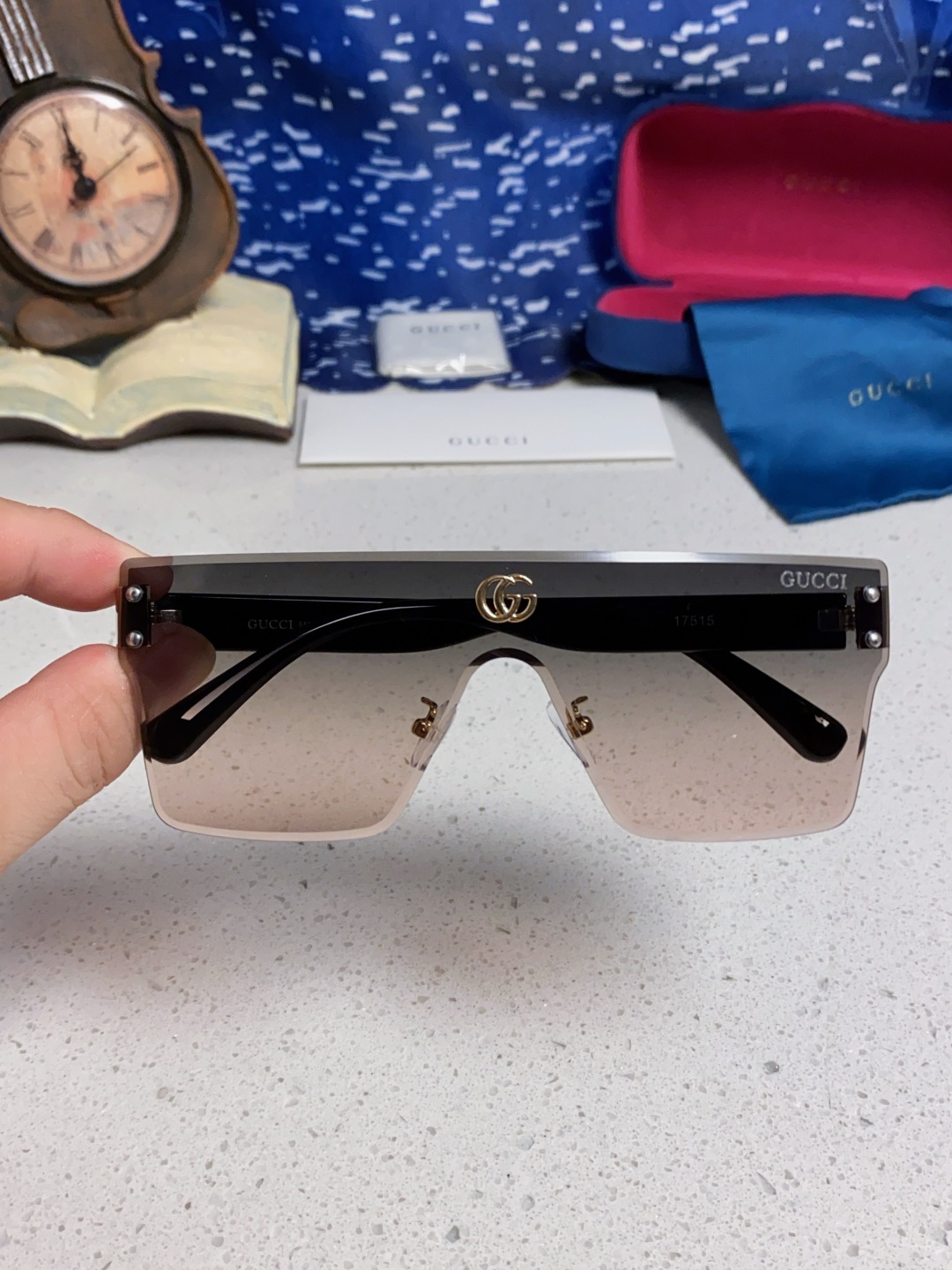 Gucci古奇 2025款欧美时尚女士方框遮脸连体太阳眼欧洲站网红护目防紫外线墨镜