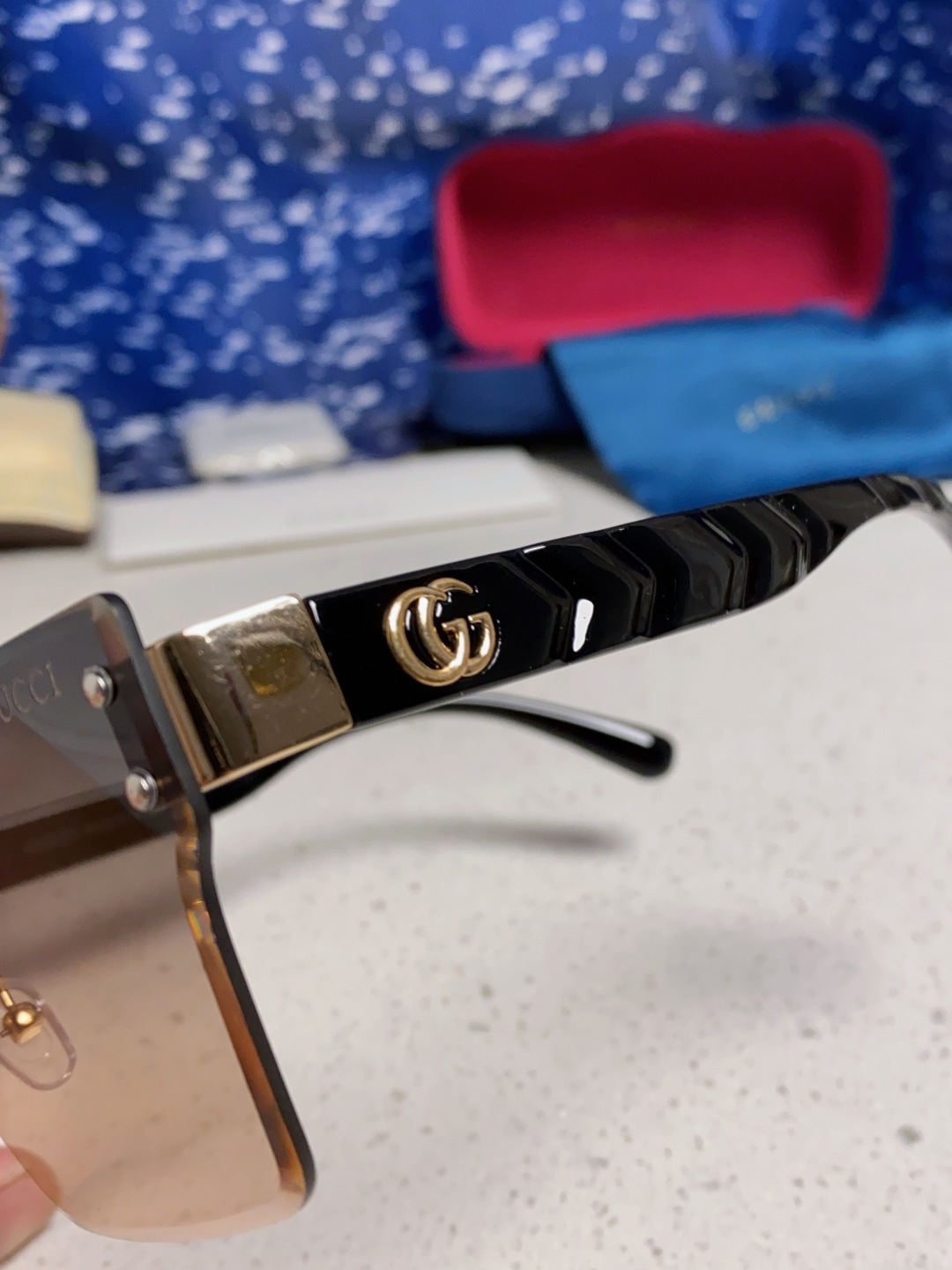 Gucci古奇 2025款欧美时尚女士方框遮脸连体太阳眼欧洲站网红护目防紫外线墨镜