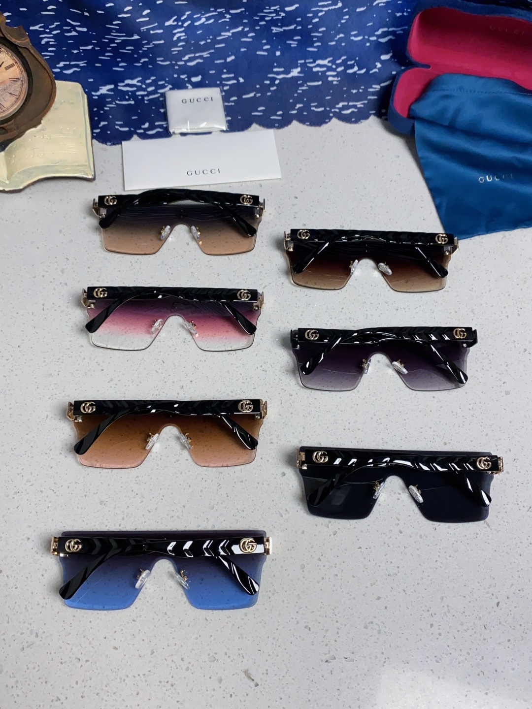 Gucci古奇 2025款欧美时尚女士方框遮脸连体太阳眼欧洲站网红护目防紫外线墨镜