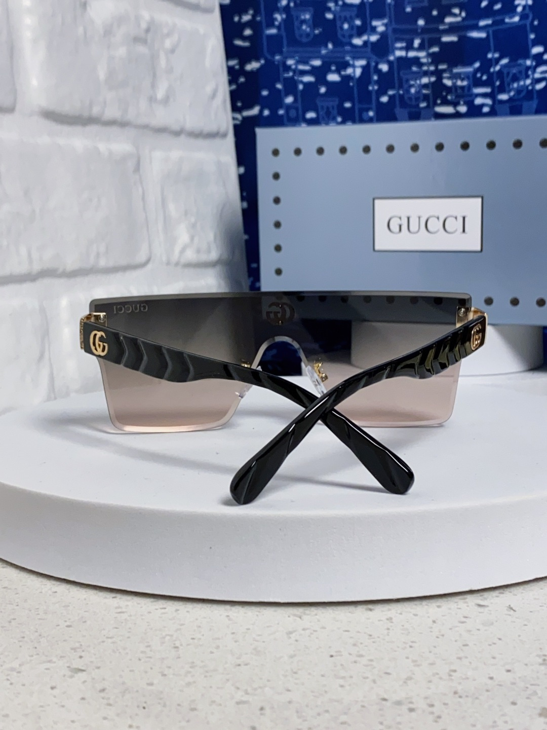 Gucci古奇 2025款欧美时尚女士方框遮脸连体太阳眼欧洲站网红护目防紫外线墨镜