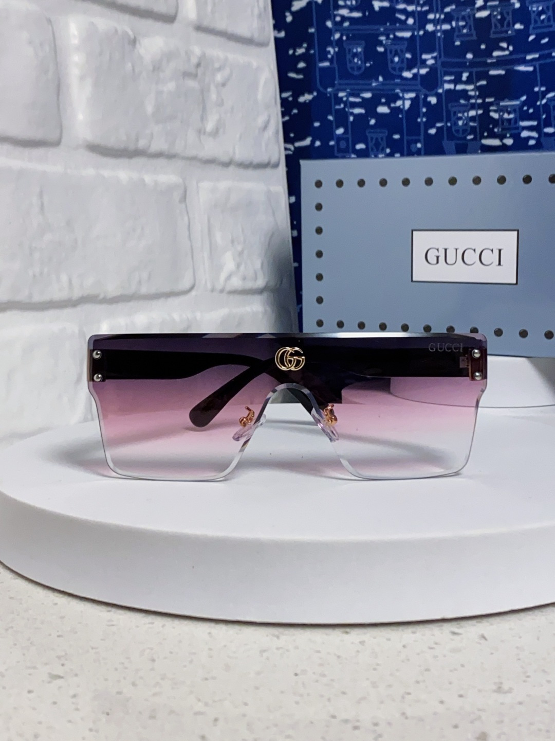 Gucci古奇 2025款欧美时尚女士方框遮脸连体太阳眼欧洲站网红护目防紫外线墨镜