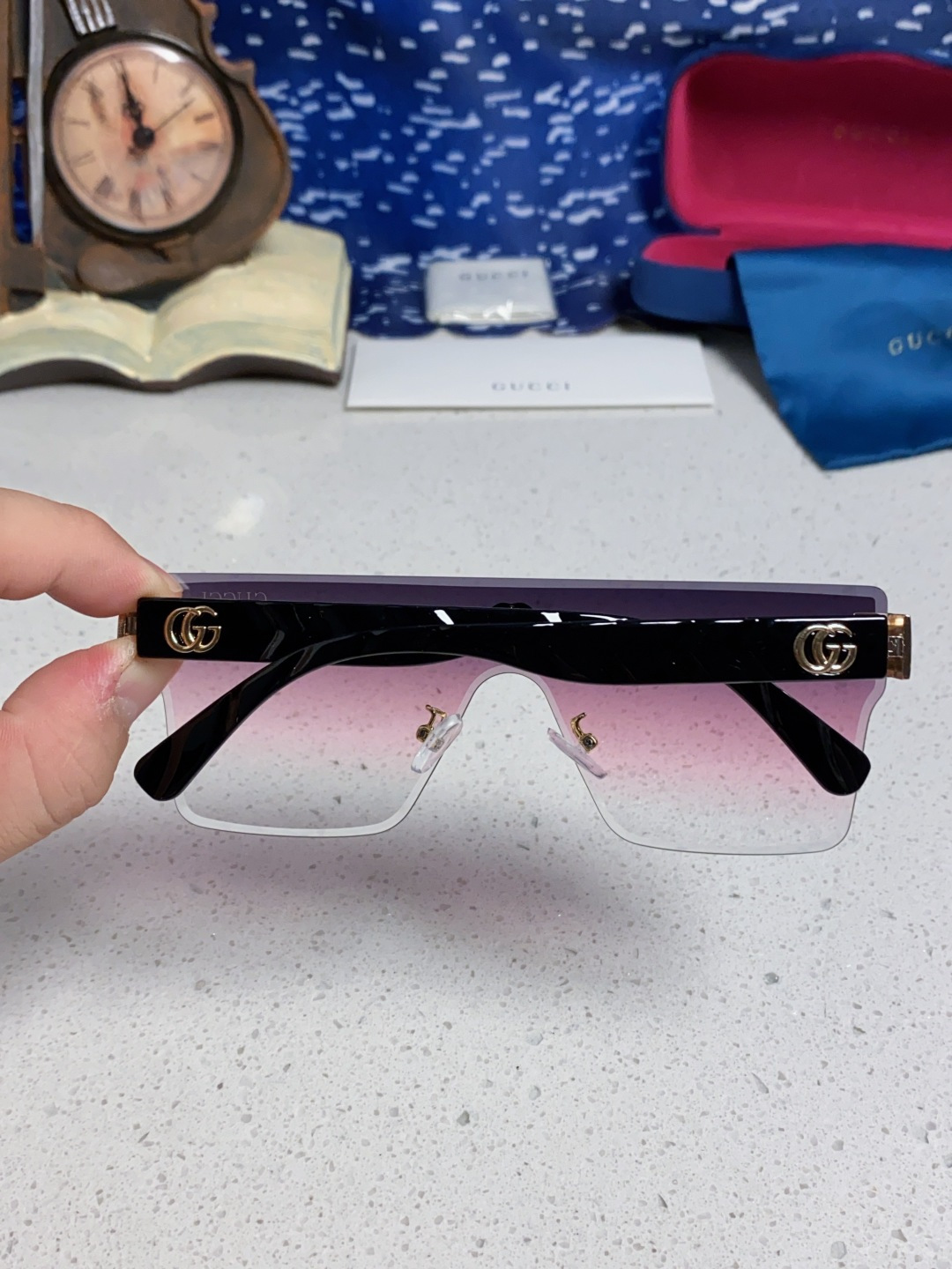 Gucci古奇 2025款欧美时尚女士方框遮脸连体太阳眼欧洲站网红护目防紫外线墨镜