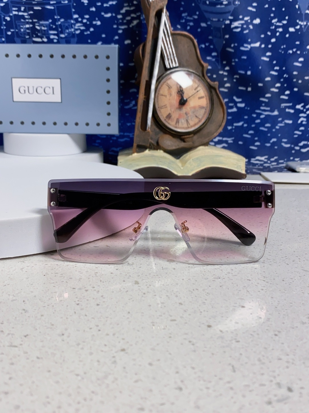 Gucci古奇 2025款欧美时尚女士方框遮脸连体太阳眼欧洲站网红护目防紫外线墨镜