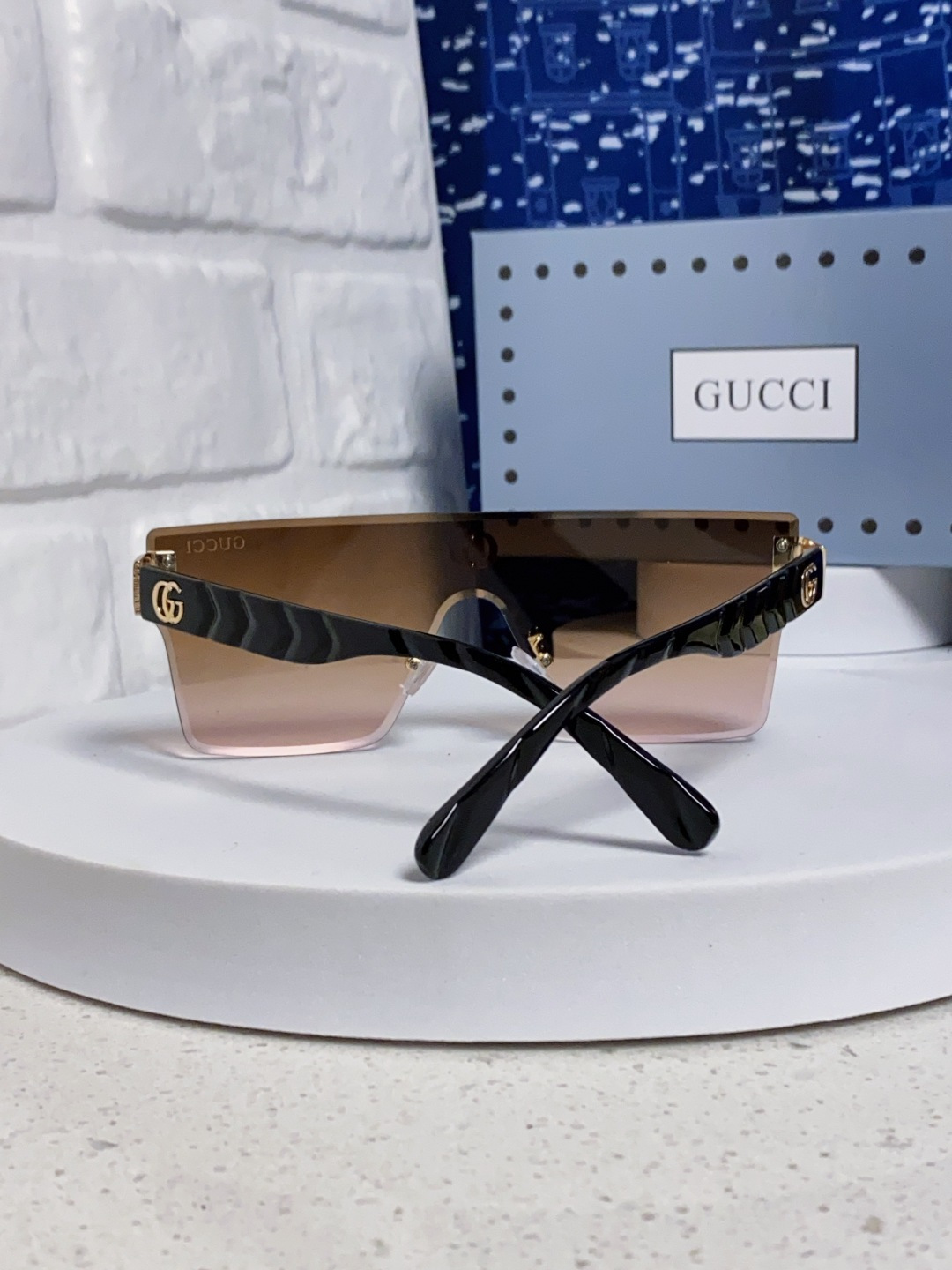 Gucci古奇 2025款欧美时尚女士方框遮脸连体太阳眼欧洲站网红护目防紫外线墨镜