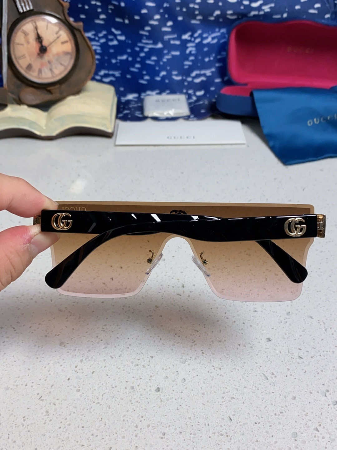 Gucci古奇 2025款欧美时尚女士方框遮脸连体太阳眼欧洲站网红护目防紫外线墨镜