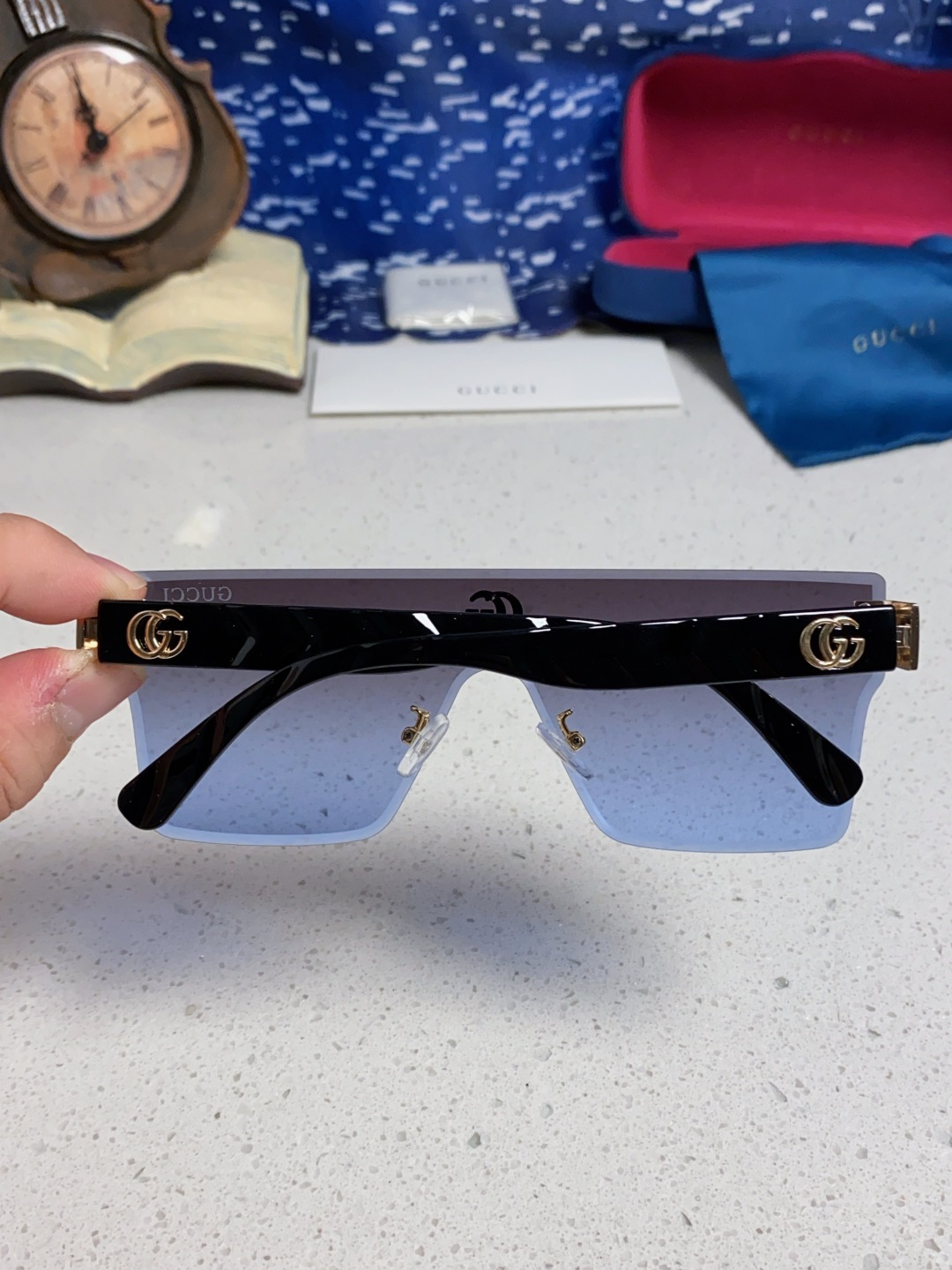 Gucci古奇 2025款欧美时尚女士方框遮脸连体太阳眼欧洲站网红护目防紫外线墨镜