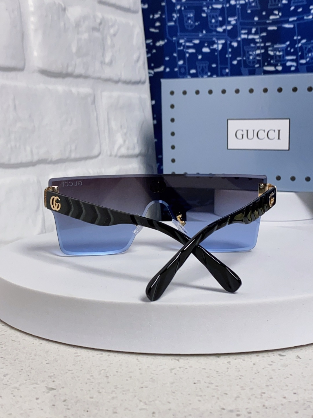 Gucci古奇 2025款欧美时尚女士方框遮脸连体太阳眼欧洲站网红护目防紫外线墨镜