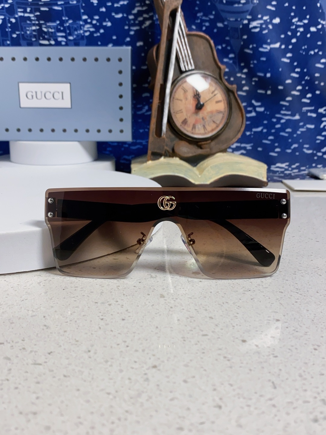 Gucci古奇 2025款欧美时尚女士方框遮脸连体太阳眼欧洲站网红护目防紫外线墨镜