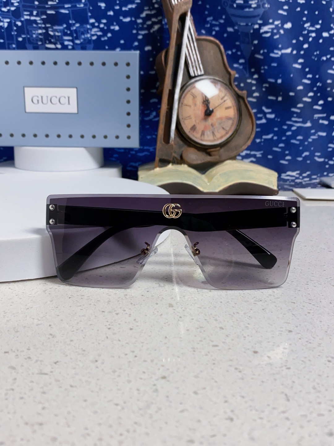 Gucci古奇 2025款欧美时尚女士方框遮脸连体太阳眼欧洲站网红护目防紫外线墨镜