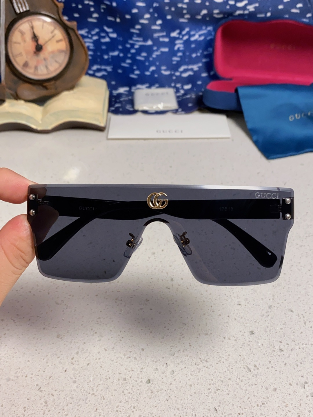 Gucci古奇 2025款欧美时尚女士方框遮脸连体太阳眼欧洲站网红护目防紫外线墨镜