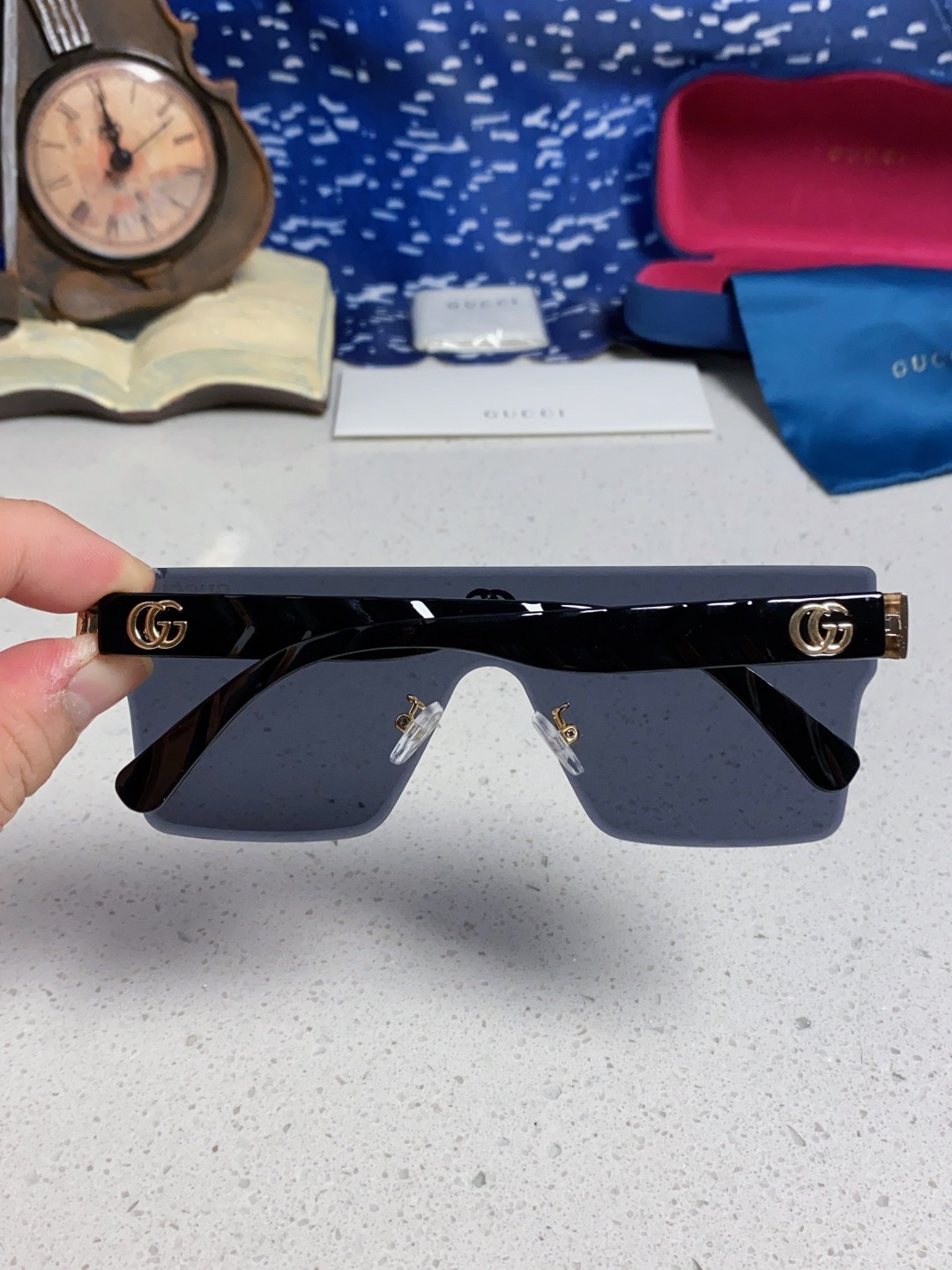 Gucci古奇 2025款欧美时尚女士方框遮脸连体太阳眼欧洲站网红护目防紫外线墨镜