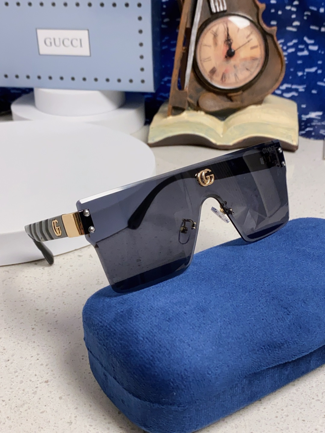 Gucci古奇 2025款欧美时尚女士方框遮脸连体太阳眼欧洲站网红护目防紫外线墨镜