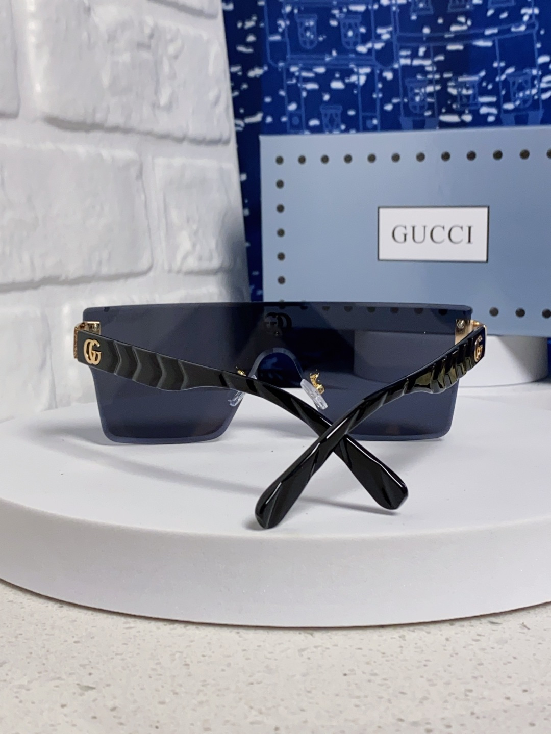 Gucci古奇 2025款欧美时尚女士方框遮脸连体太阳眼欧洲站网红护目防紫外线墨镜