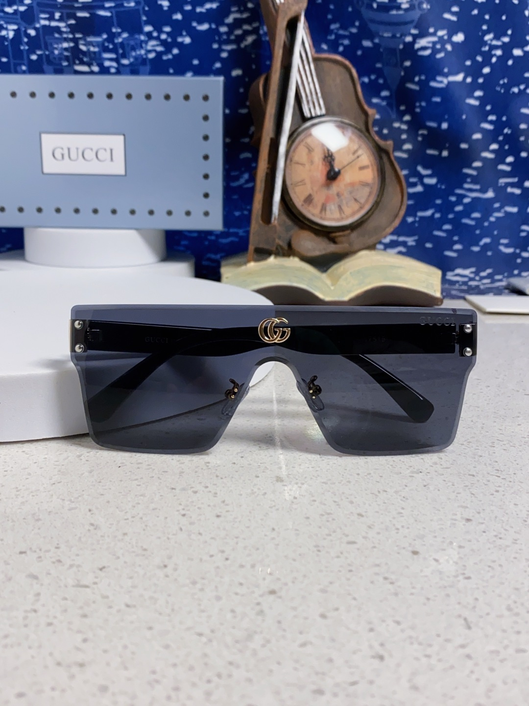 Gucci古奇 2025款欧美时尚女士方框遮脸连体太阳眼欧洲站网红护目防紫外线墨镜