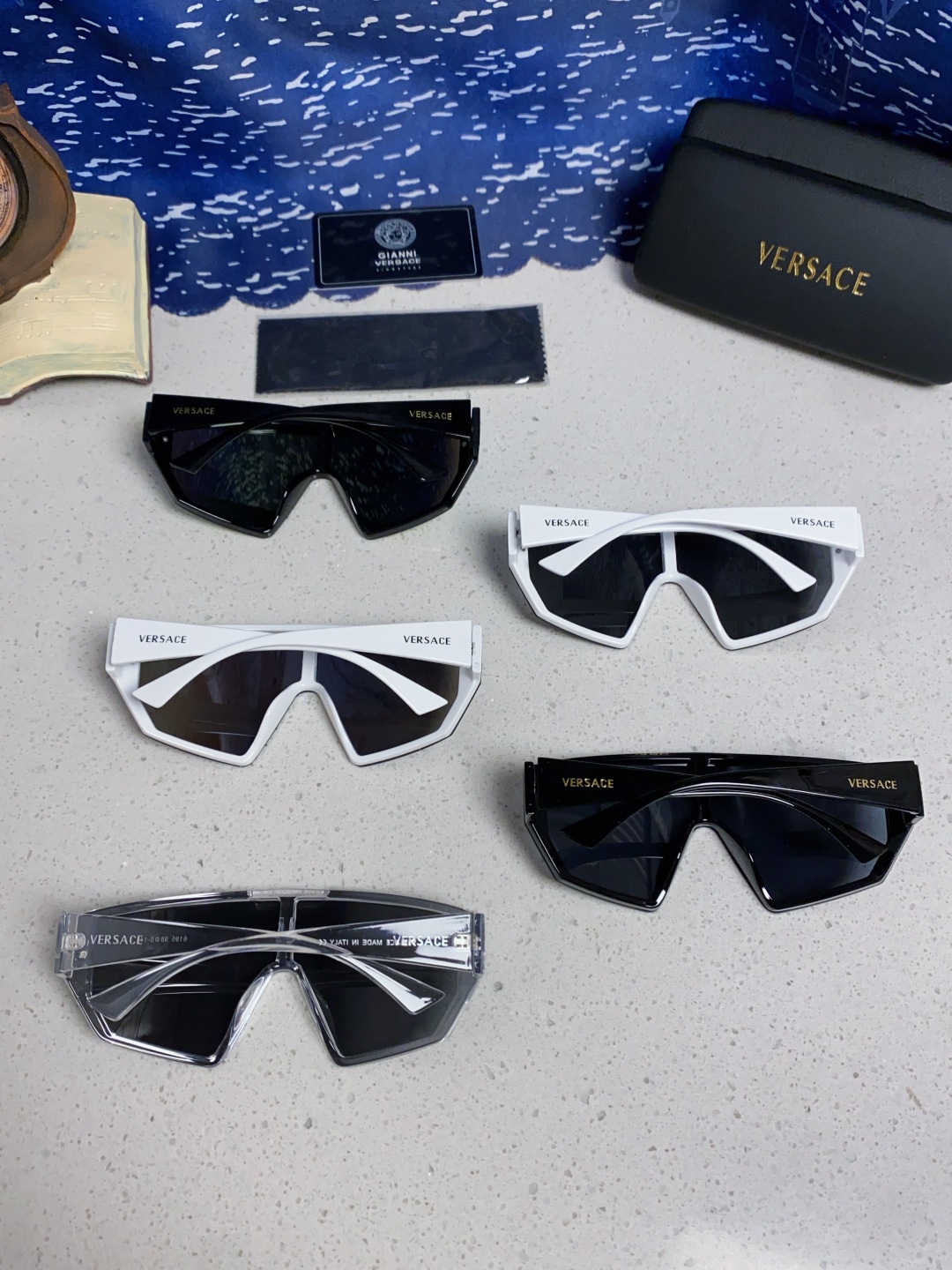 Versace范思哲 2025款欧美奢华男方框遮脸连体太阳眼欧洲站网红个性就爱吃酷墨镜