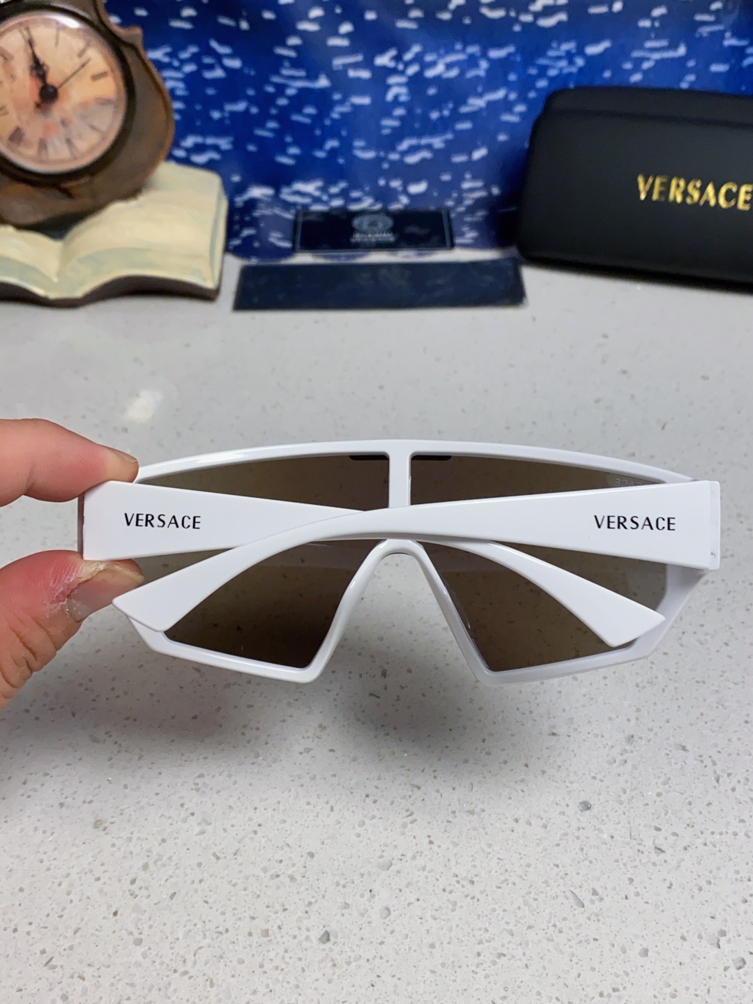 Versace范思哲 2025款欧美奢华男方框遮脸连体太阳眼欧洲站网红个性就爱吃酷墨镜