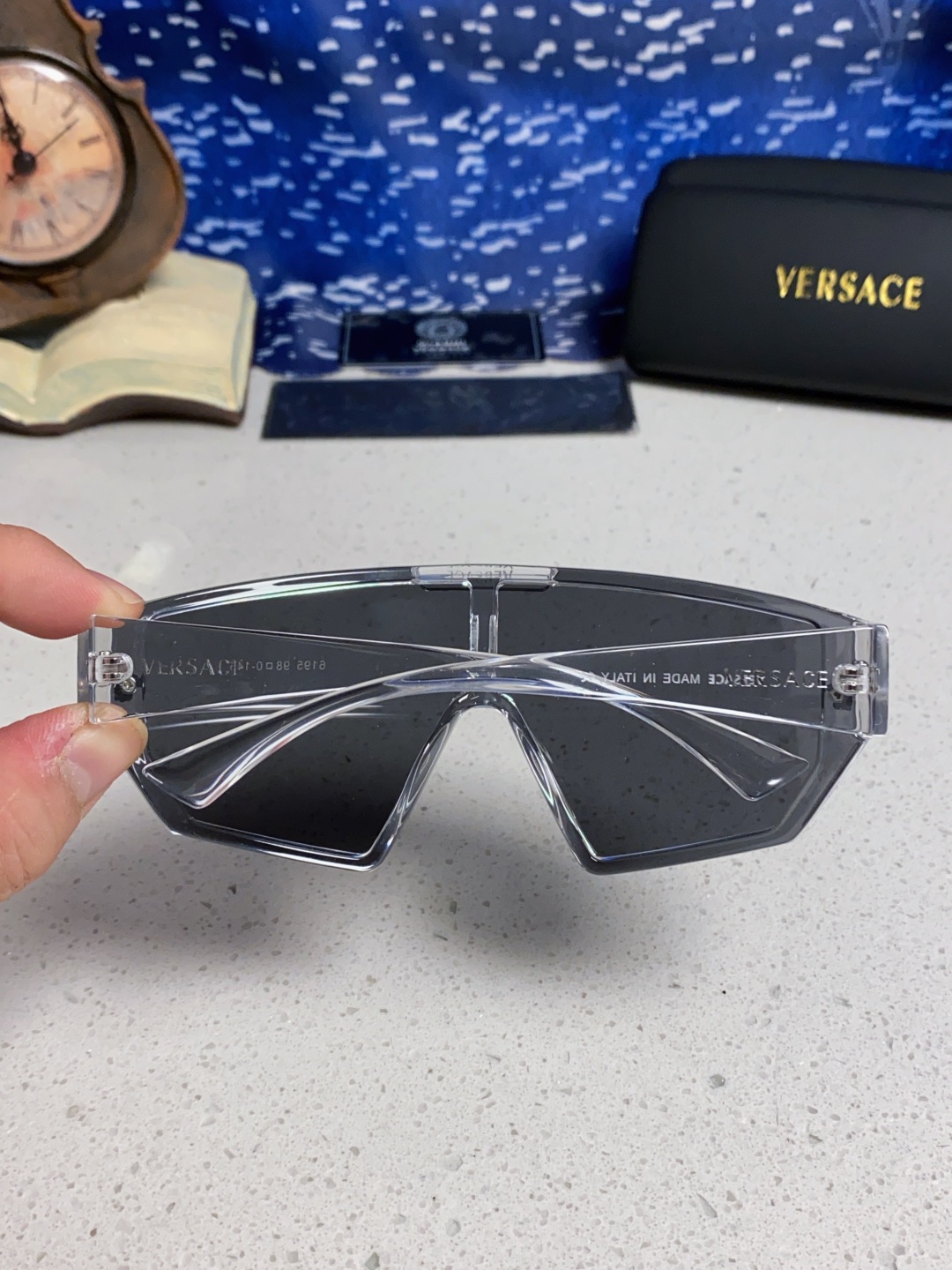 Versace范思哲 2025款欧美奢华男方框遮脸连体太阳眼欧洲站网红个性就爱吃酷墨镜
