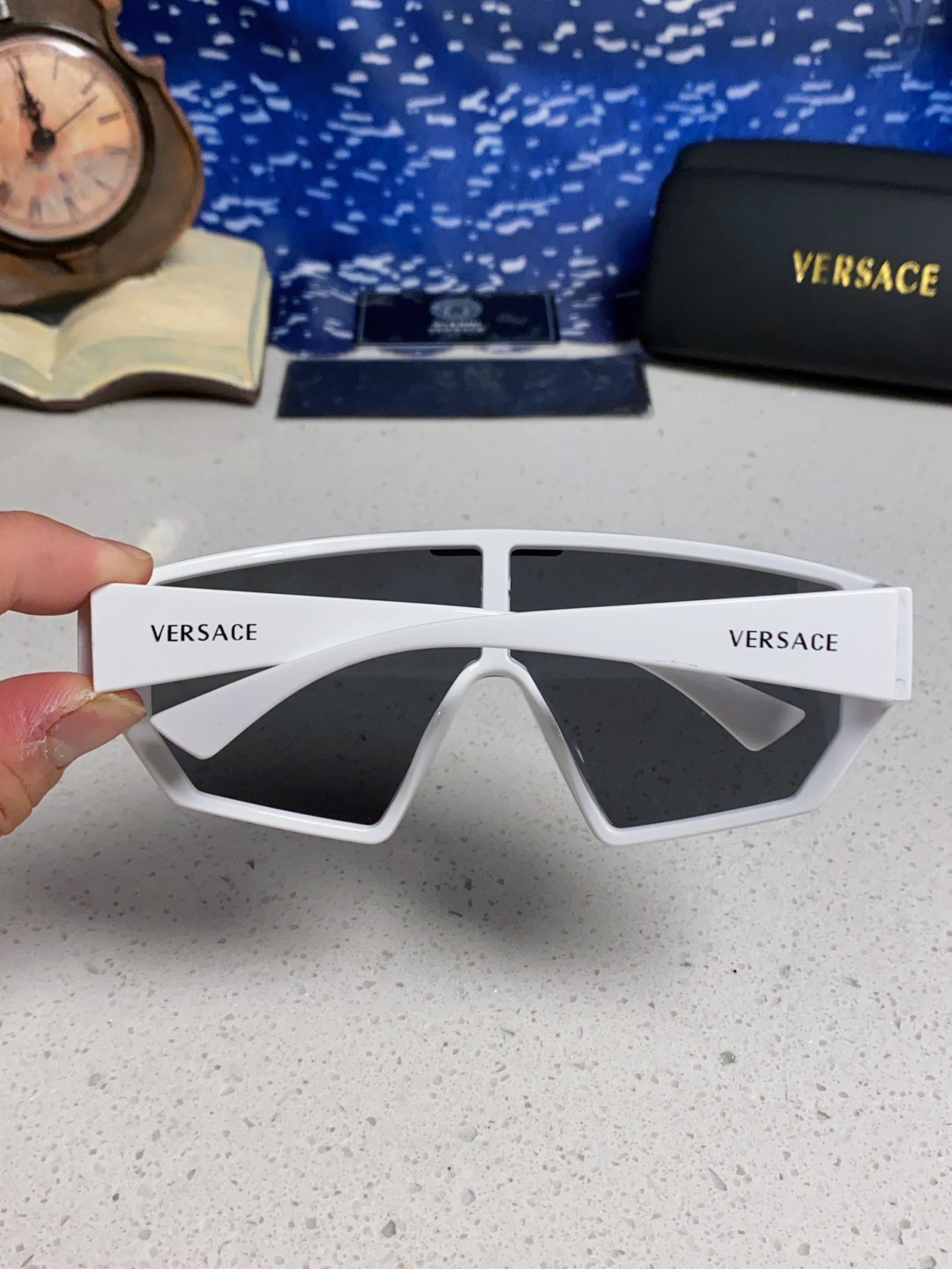 Versace范思哲 2025款欧美奢华男方框遮脸连体太阳眼欧洲站网红个性就爱吃酷墨镜