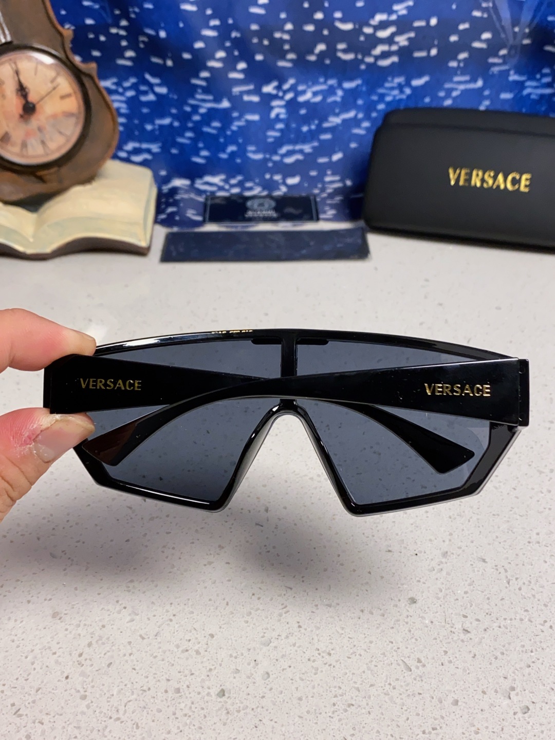 Versace范思哲 2025款欧美奢华男方框遮脸连体太阳眼欧洲站网红个性就爱吃酷墨镜