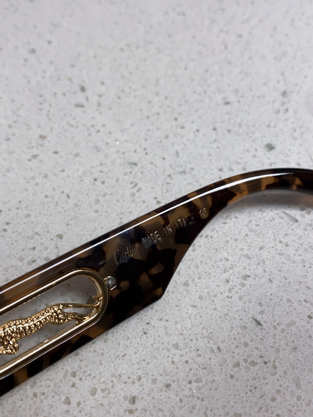 Cartier卡地亚 2025新款欧美小框太阳镜复古方型潮流豹子装饰连体墨镜跨境个性女士墨镜