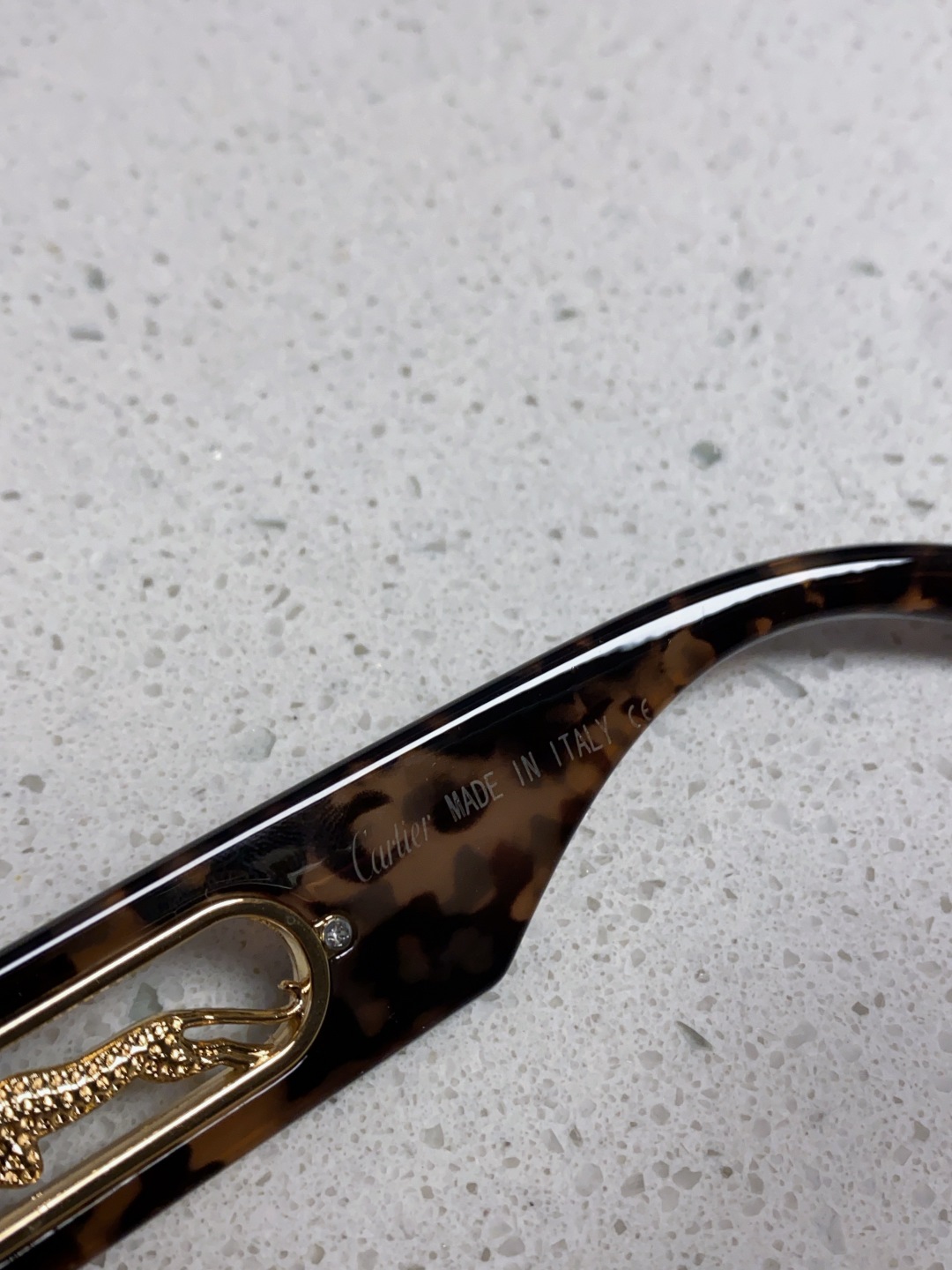 Cartier卡地亚 2025新款欧美小框太阳镜复古方型潮流豹子装饰连体墨镜跨境个性女士墨镜