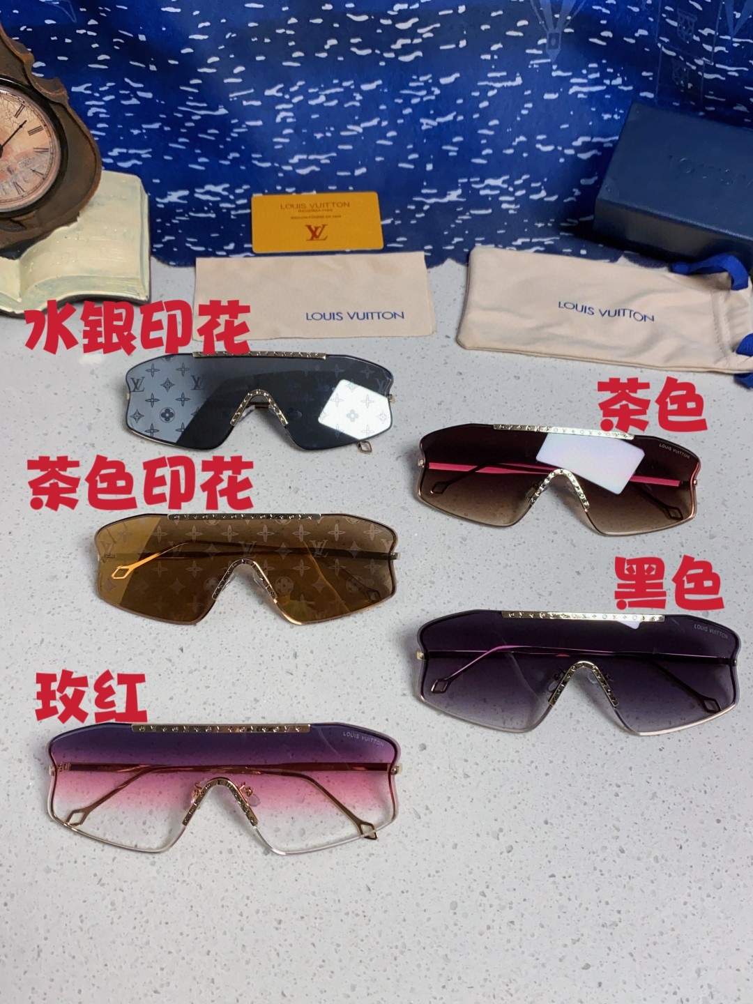 LouisVuitton路易威登 2025新款多边形连体大无框太阳眼镜男女通用Lv时尚个性遮阳墨镜