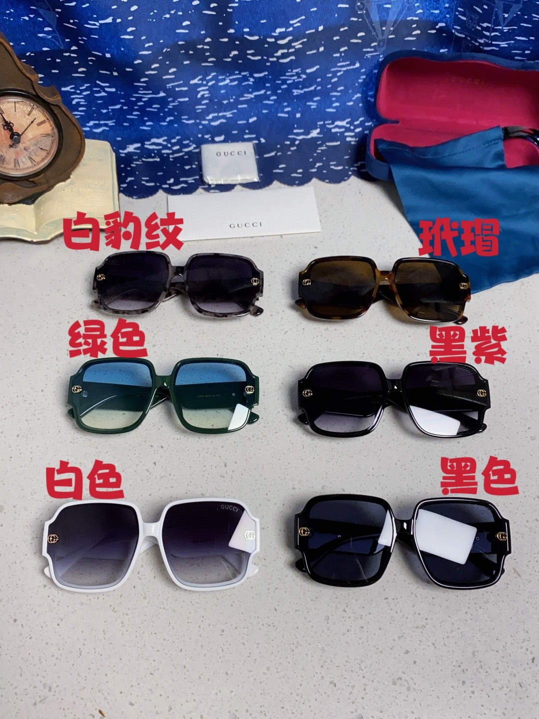 Gucci古奇 2025新款女士墨镜韩版防紫外线高级感网红个性时尚海边太阳镜显脸小 男女通用