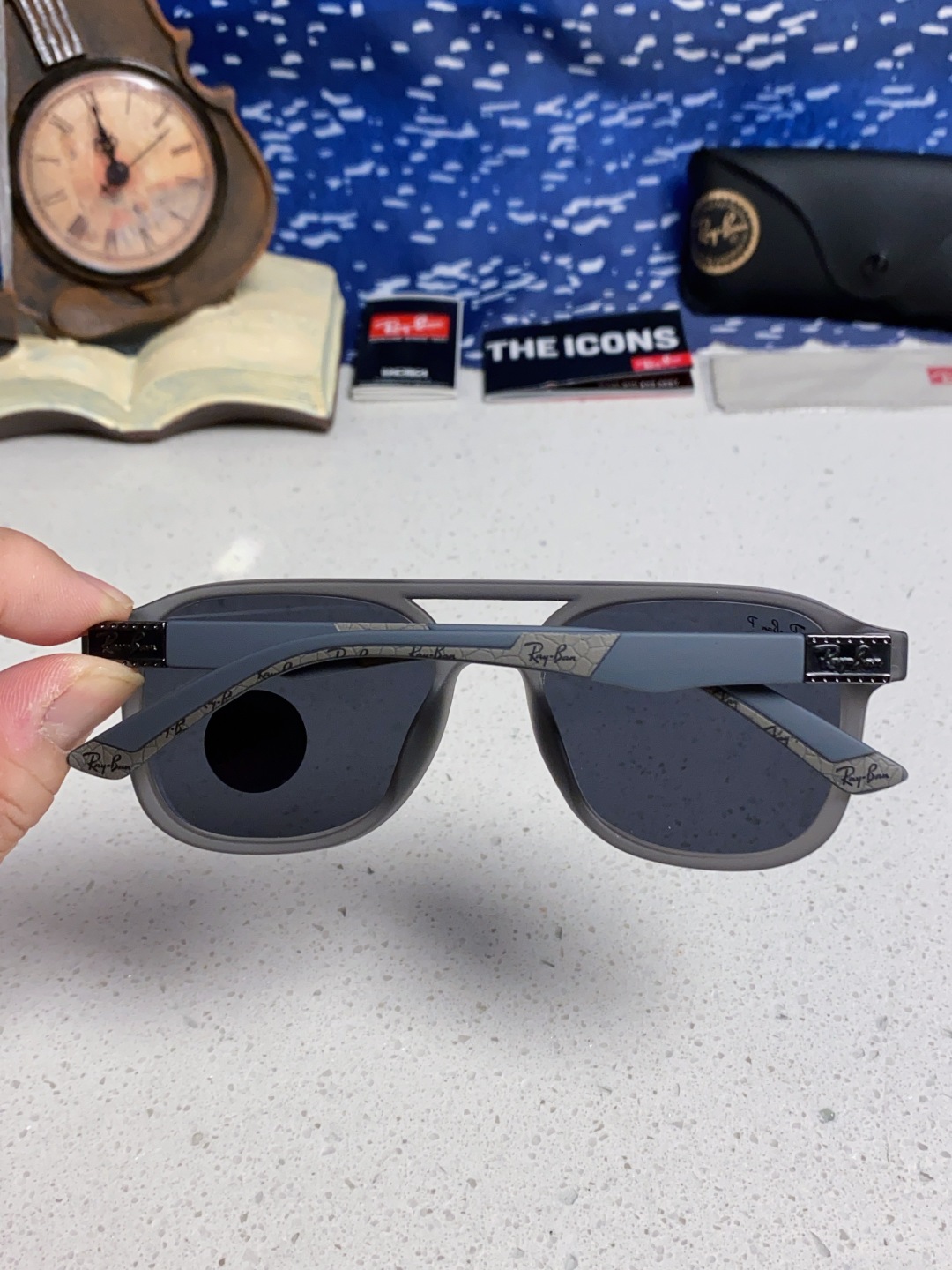 RayBan雷朋 2025新款欧美复古双梁蛤蟆镜大框太阳眼镜女潮高级感街拍嘻哈圆脸墨镜 RB69061