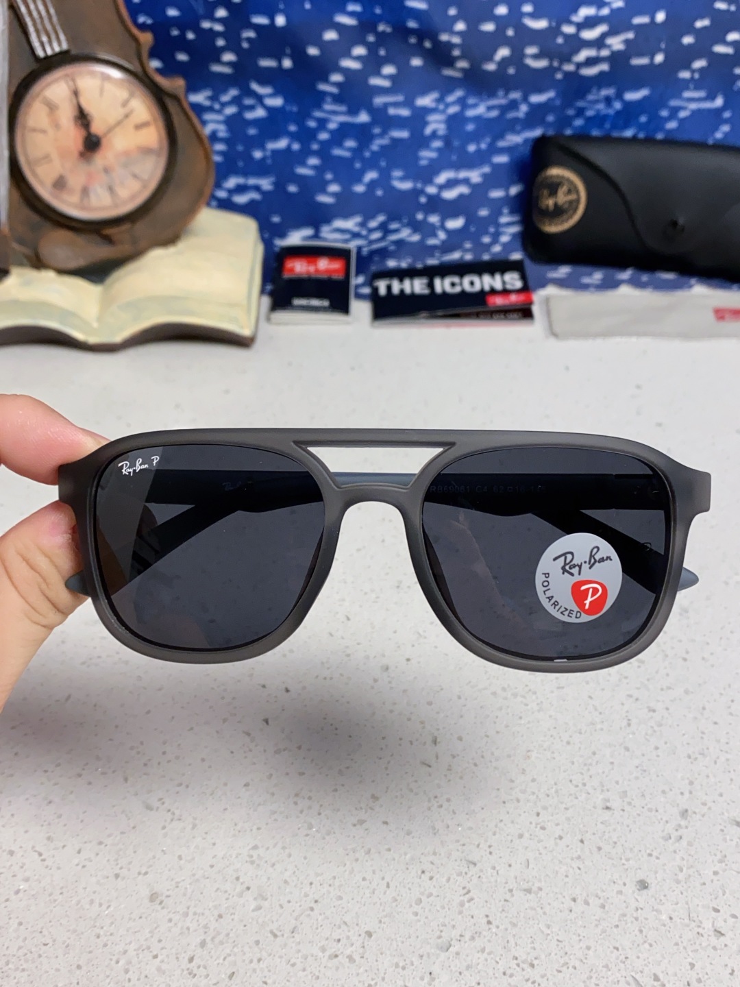 RayBan雷朋 2025新款欧美复古双梁蛤蟆镜大框太阳眼镜女潮高级感街拍嘻哈圆脸墨镜 RB69061