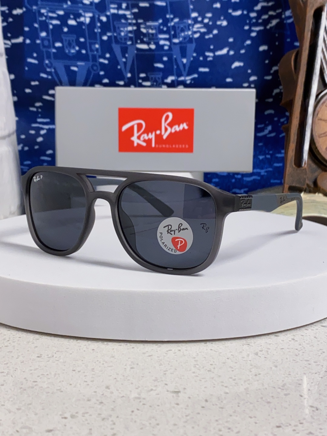 RayBan雷朋 2025新款欧美复古双梁蛤蟆镜大框太阳眼镜女潮高级感街拍嘻哈圆脸墨镜 RB69061