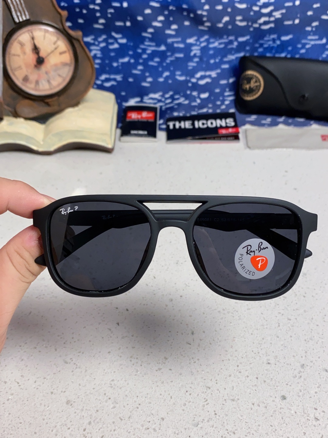 RayBan雷朋 2025新款欧美复古双梁蛤蟆镜大框太阳眼镜女潮高级感街拍嘻哈圆脸墨镜 RB69061