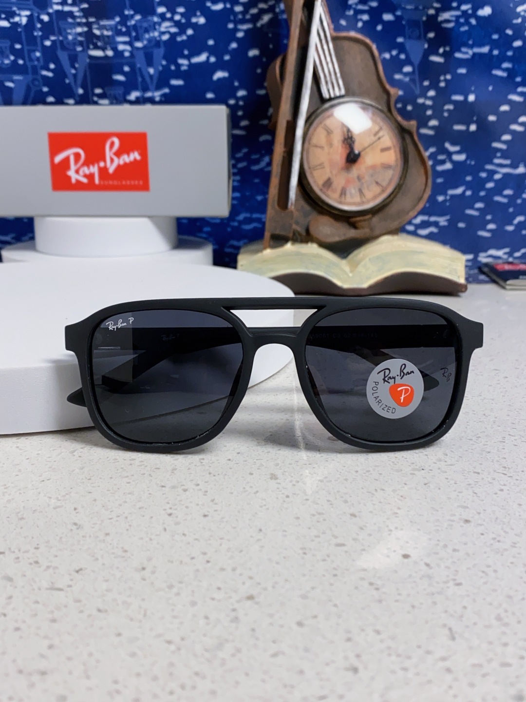 RayBan雷朋 2025新款欧美复古双梁蛤蟆镜大框太阳眼镜女潮高级感街拍嘻哈圆脸墨镜 RB69061