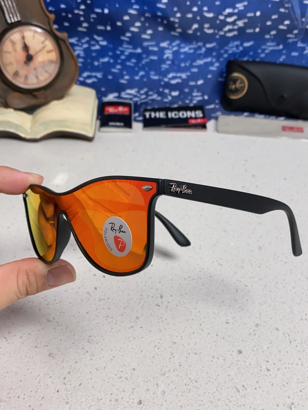 RayBan雷朋 2025新款运动墨镜连体炫彩太阳镜偏光时尚驾驶垂钓防风跑步眼镜 男女通用 RB4440