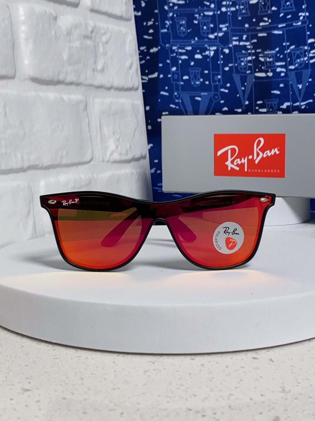 RayBan雷朋 2025新款运动墨镜连体炫彩太阳镜偏光时尚驾驶垂钓防风跑步眼镜 男女通用 RB4440