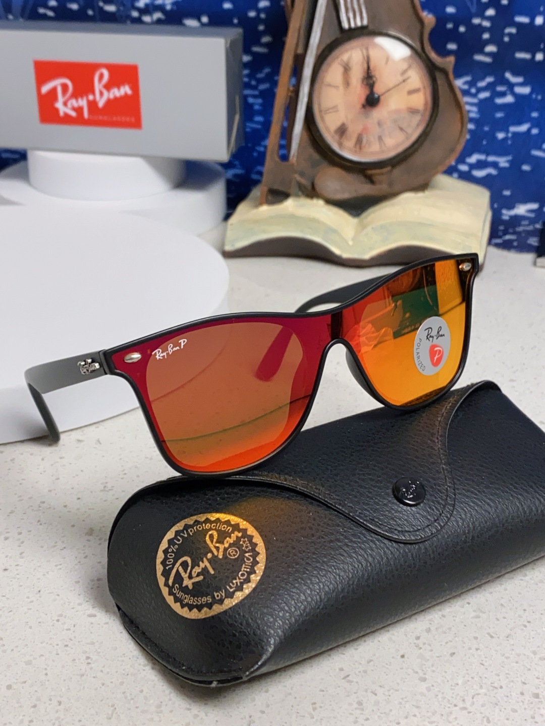 RayBan雷朋 2025新款运动墨镜连体炫彩太阳镜偏光时尚驾驶垂钓防风跑步眼镜 男女通用 RB4440