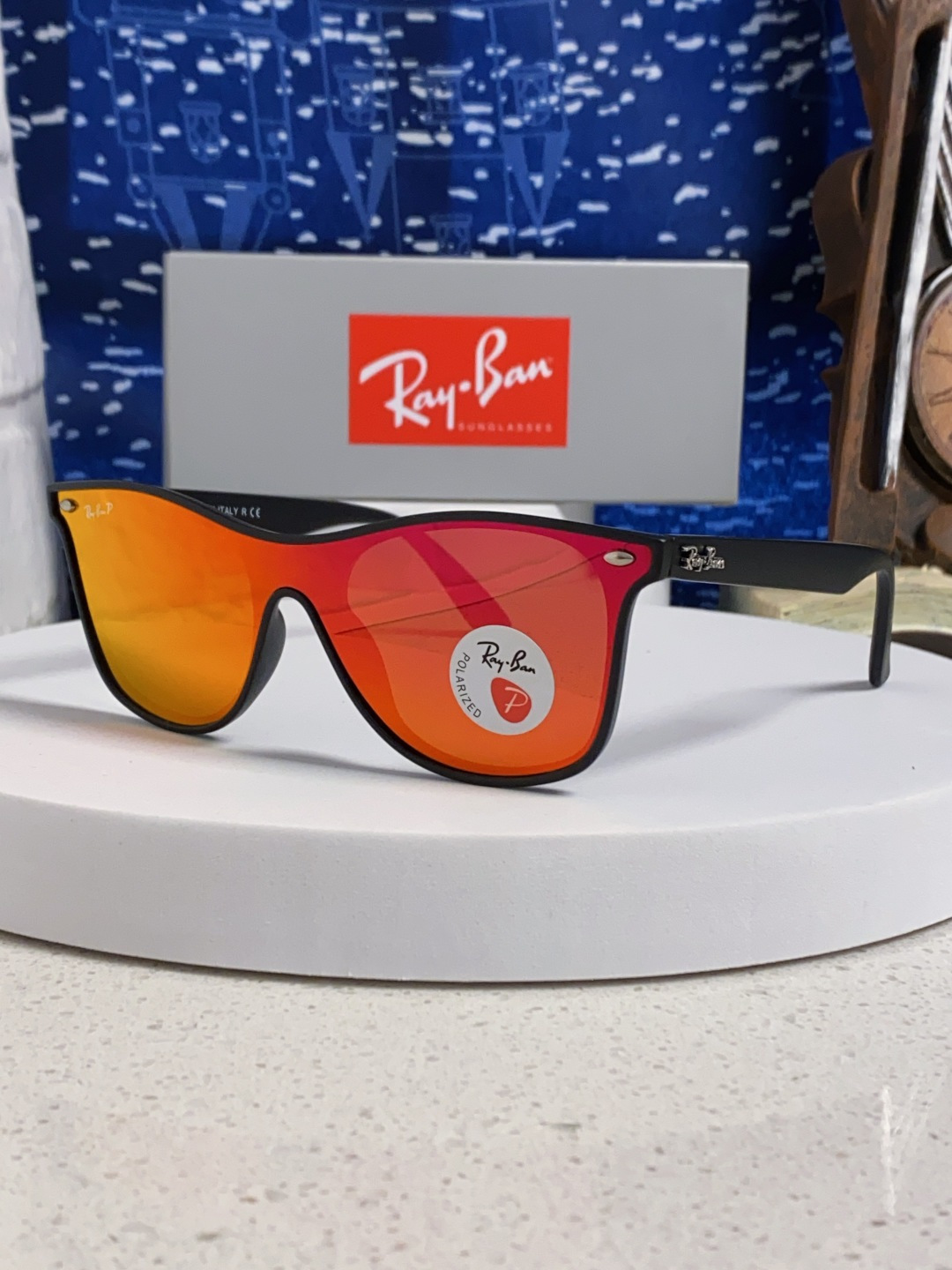 RayBan雷朋 2025新款运动墨镜连体炫彩太阳镜偏光时尚驾驶垂钓防风跑步眼镜 男女通用 RB4440