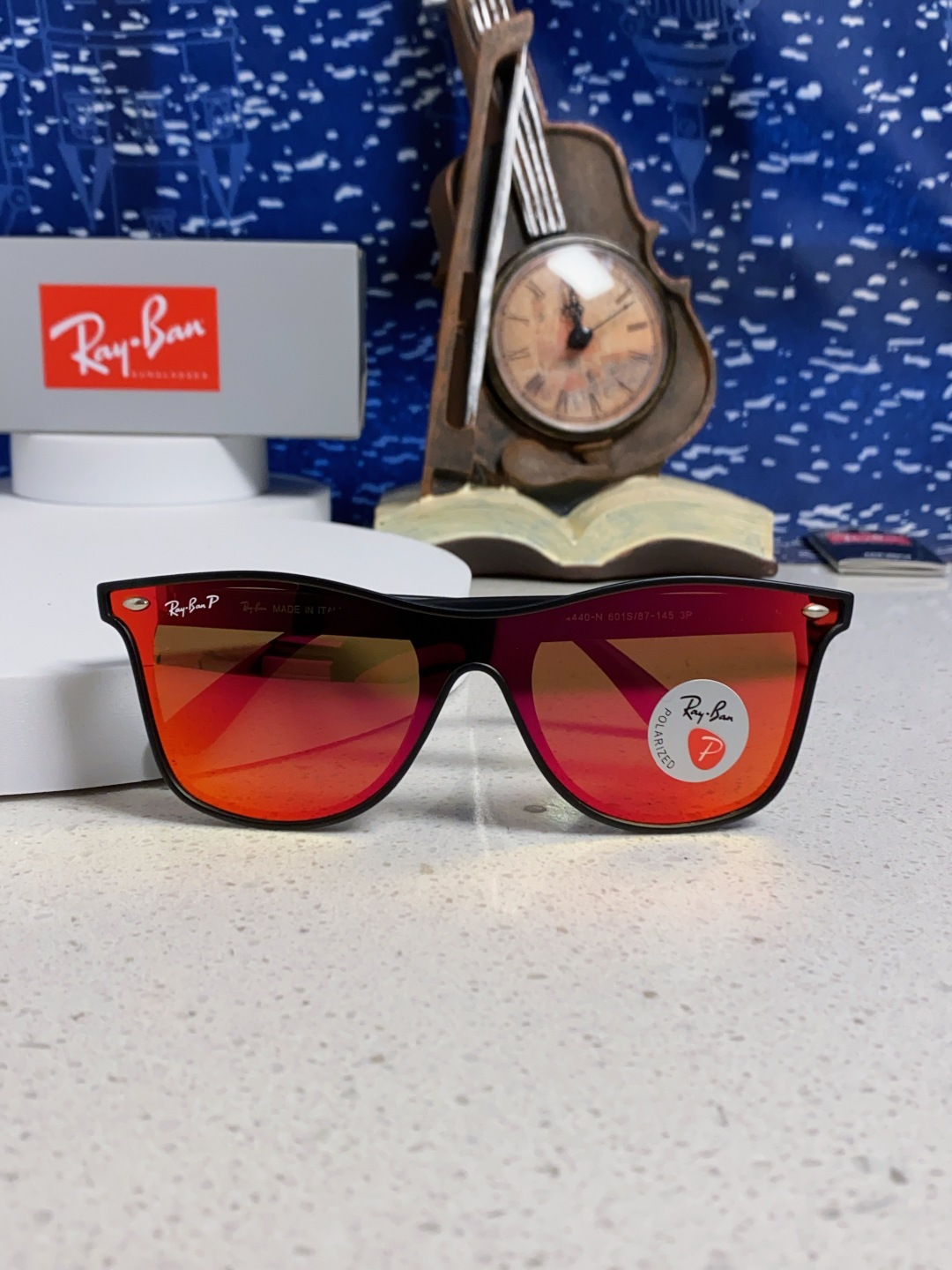 RayBan雷朋 2025新款运动墨镜连体炫彩太阳镜偏光时尚驾驶垂钓防风跑步眼镜 男女通用 RB4440