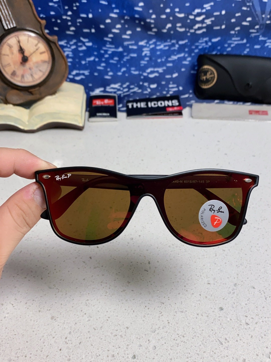 RayBan雷朋 2025新款运动墨镜连体炫彩太阳镜偏光时尚驾驶垂钓防风跑步眼镜 男女通用 RB4440