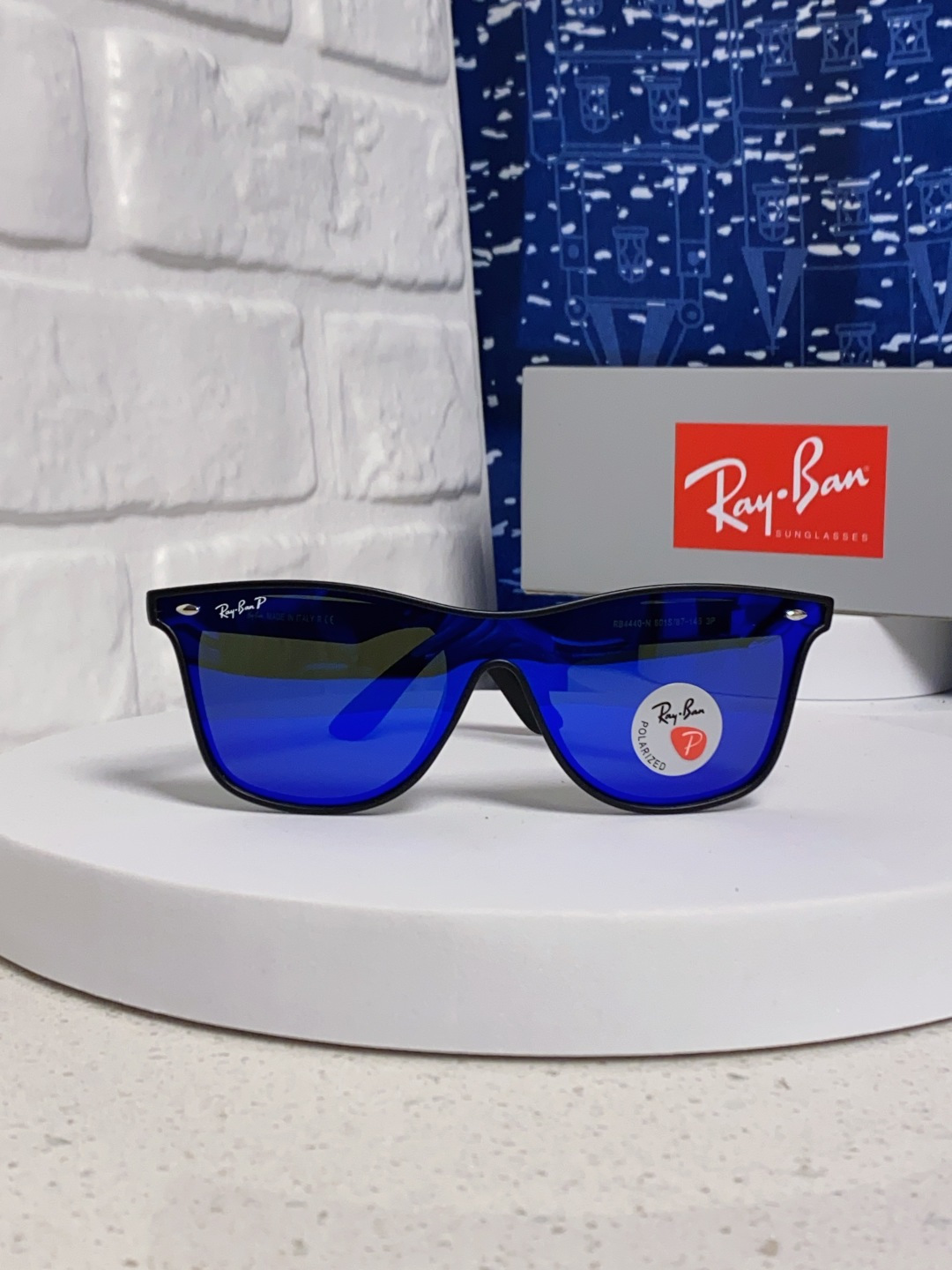 RayBan雷朋 2025新款运动墨镜连体炫彩太阳镜偏光时尚驾驶垂钓防风跑步眼镜 男女通用 RB4440