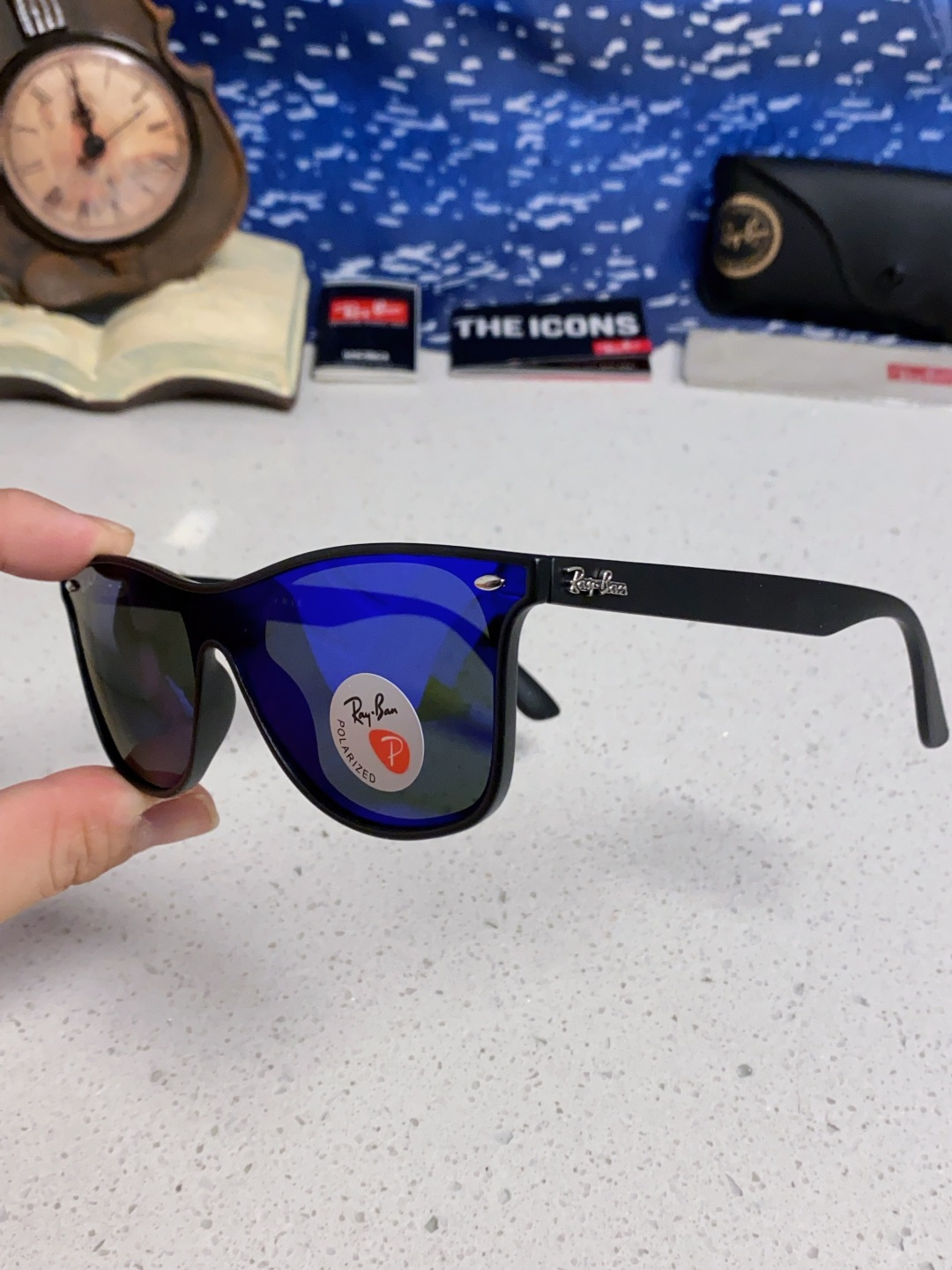 RayBan雷朋 2025新款运动墨镜连体炫彩太阳镜偏光时尚驾驶垂钓防风跑步眼镜 男女通用 RB4440