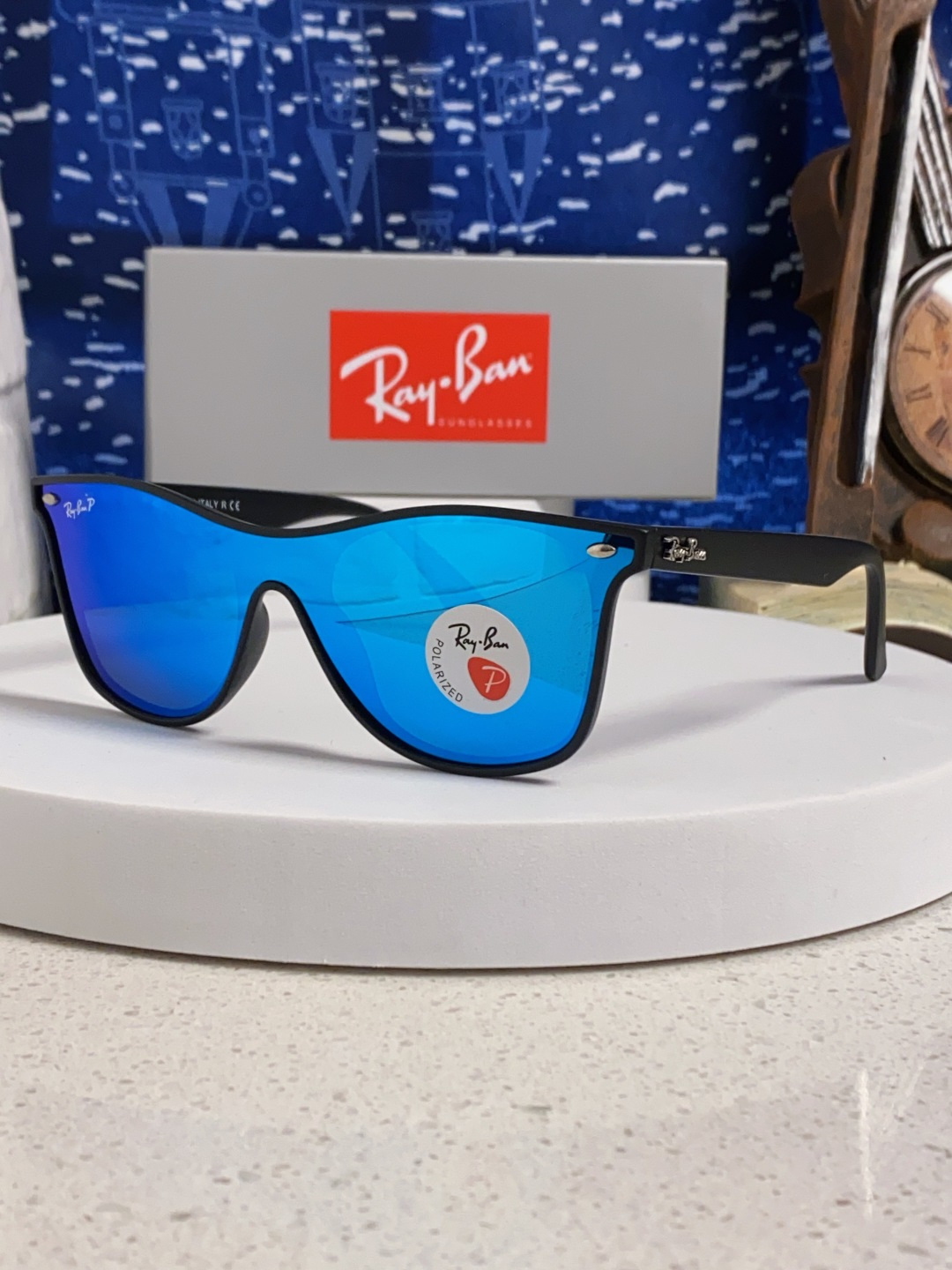 RayBan雷朋 2025新款运动墨镜连体炫彩太阳镜偏光时尚驾驶垂钓防风跑步眼镜 男女通用 RB4440