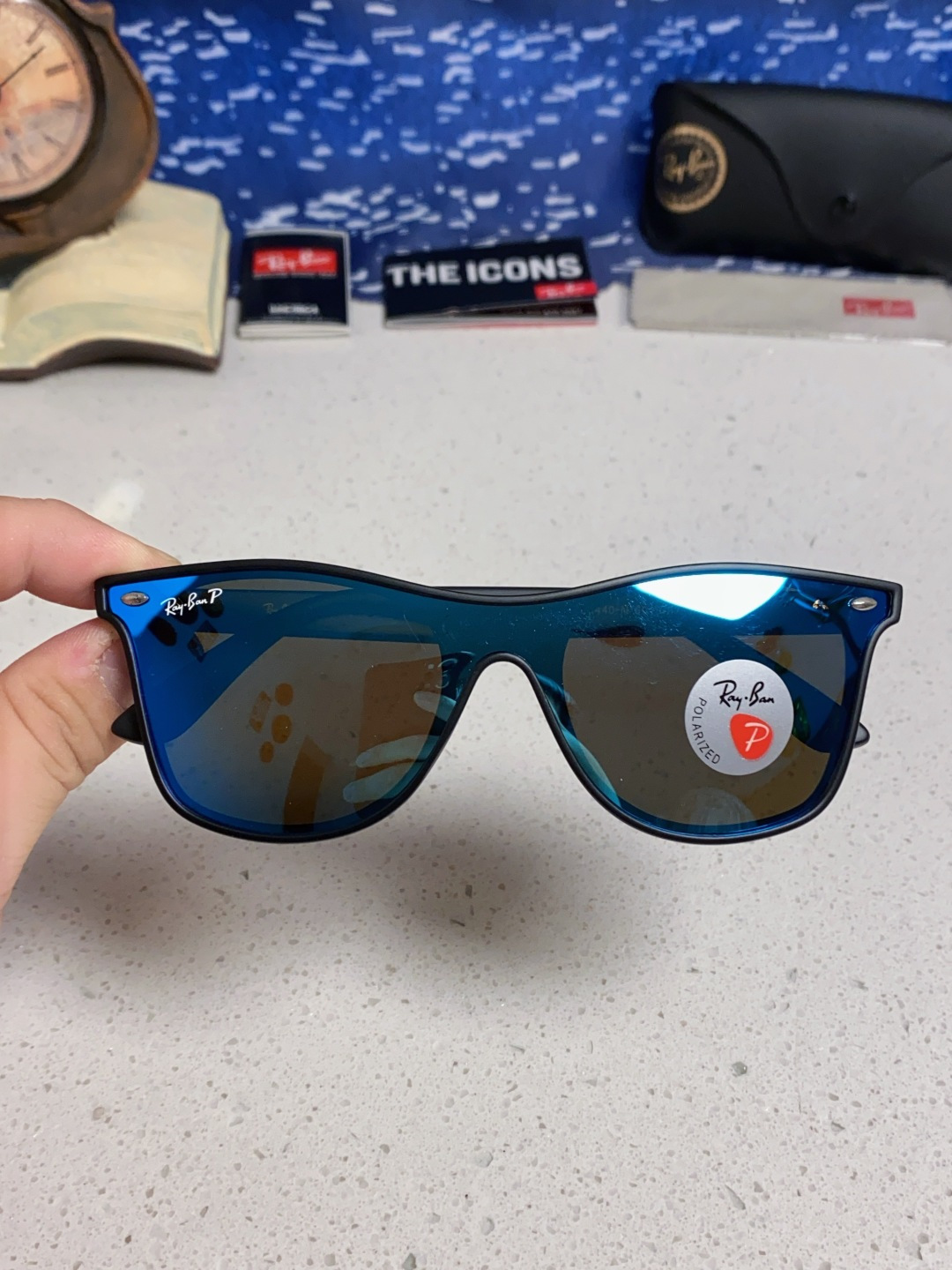 RayBan雷朋 2025新款运动墨镜连体炫彩太阳镜偏光时尚驾驶垂钓防风跑步眼镜 男女通用 RB4440