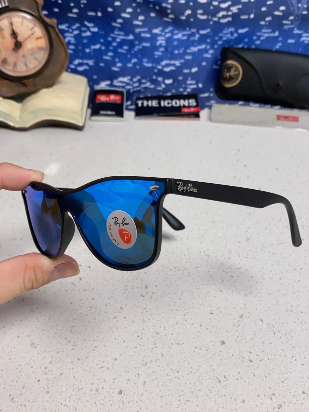 RayBan雷朋 2025新款运动墨镜连体炫彩太阳镜偏光时尚驾驶垂钓防风跑步眼镜 男女通用 RB4440