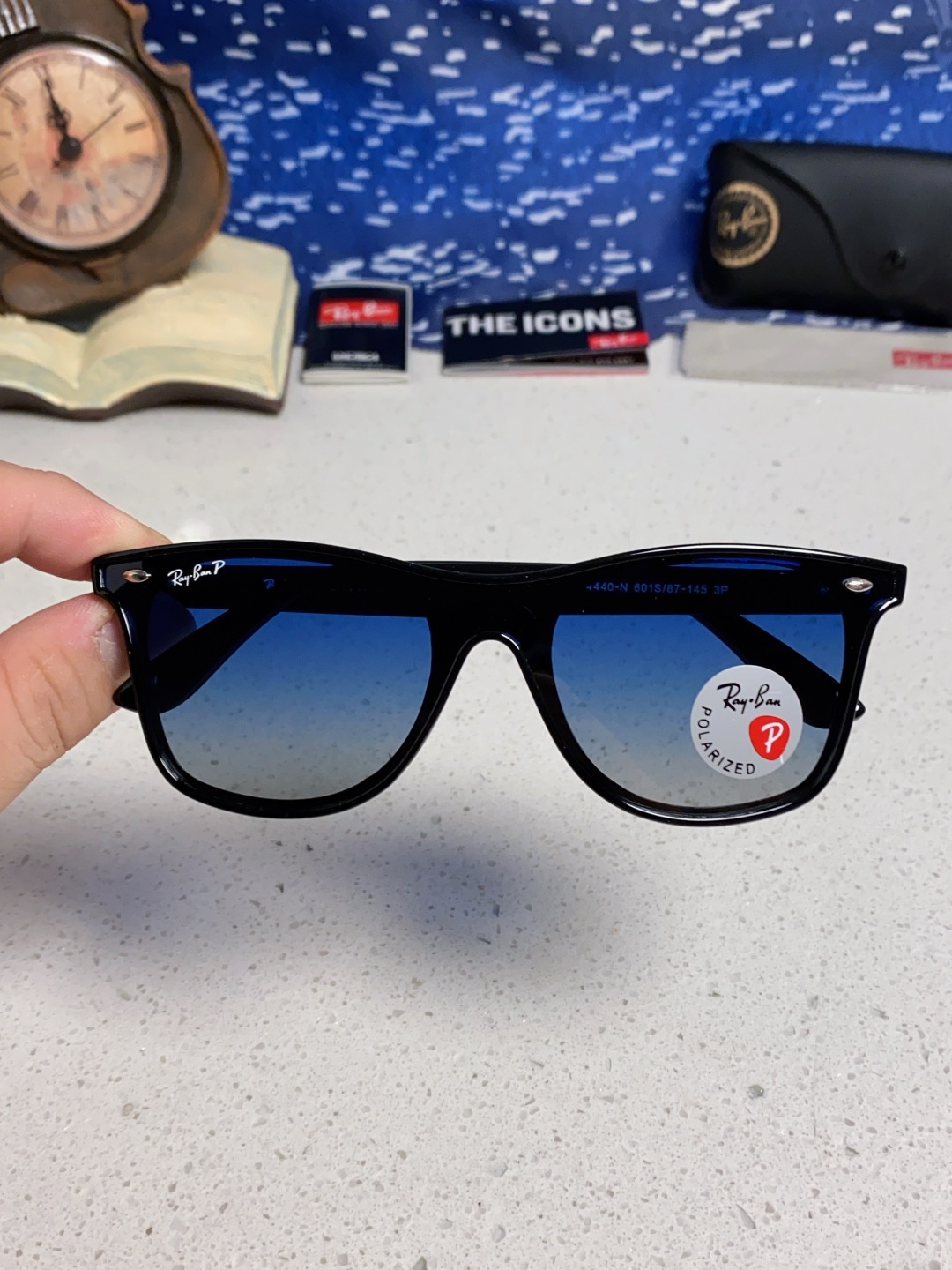 RayBan雷朋 2025新款运动墨镜连体炫彩太阳镜偏光时尚驾驶垂钓防风跑步眼镜 男女通用 RB4440