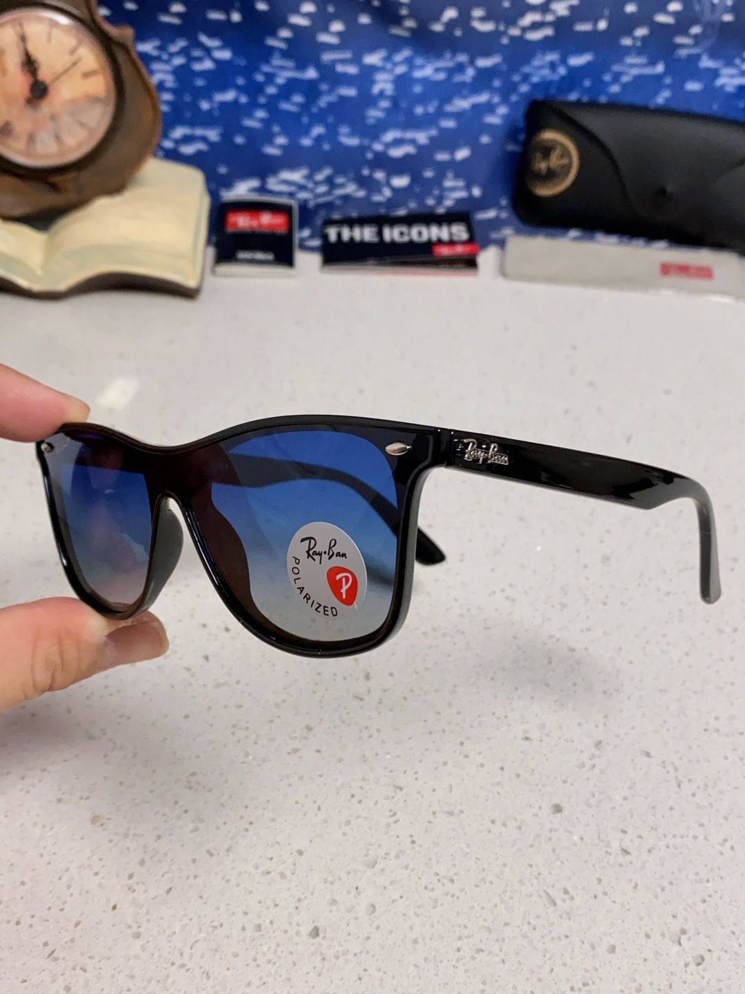 RayBan雷朋 2025新款运动墨镜连体炫彩太阳镜偏光时尚驾驶垂钓防风跑步眼镜 男女通用 RB4440