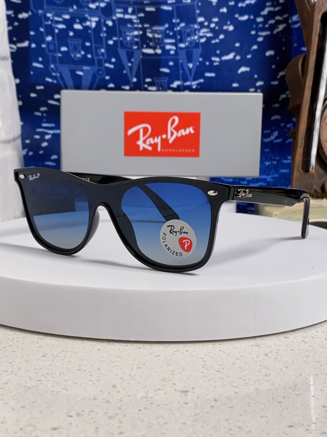 RayBan雷朋 2025新款运动墨镜连体炫彩太阳镜偏光时尚驾驶垂钓防风跑步眼镜 男女通用 RB4440