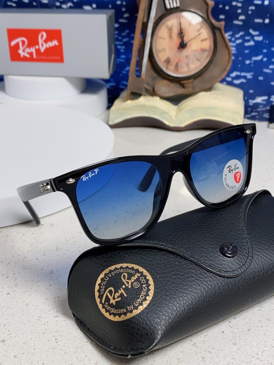 RayBan雷朋 2025新款运动墨镜连体炫彩太阳镜偏光时尚驾驶垂钓防风跑步眼镜 男女通用 RB4440