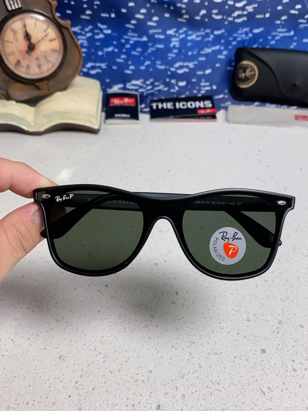 RayBan雷朋 2025新款运动墨镜连体炫彩太阳镜偏光时尚驾驶垂钓防风跑步眼镜 男女通用 RB4440