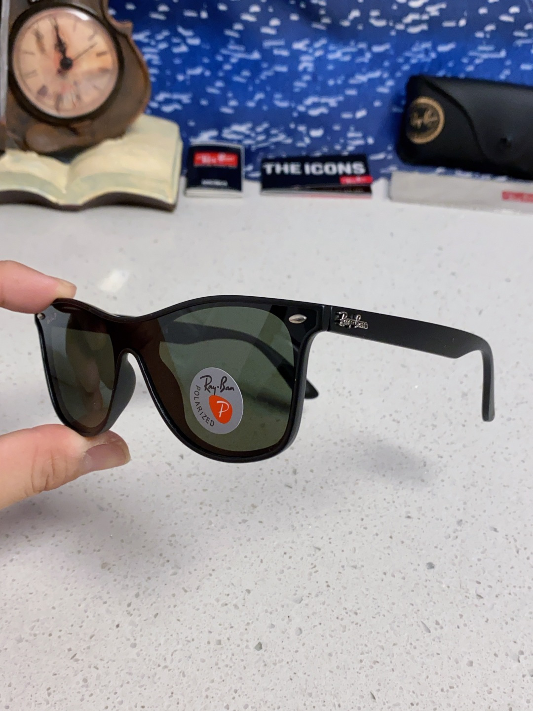 RayBan雷朋 2025新款运动墨镜连体炫彩太阳镜偏光时尚驾驶垂钓防风跑步眼镜 男女通用 RB4440